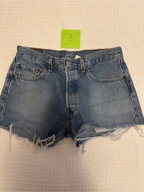 Classic Levi's 501 Light High Waist Cutoff Denim Shorts
